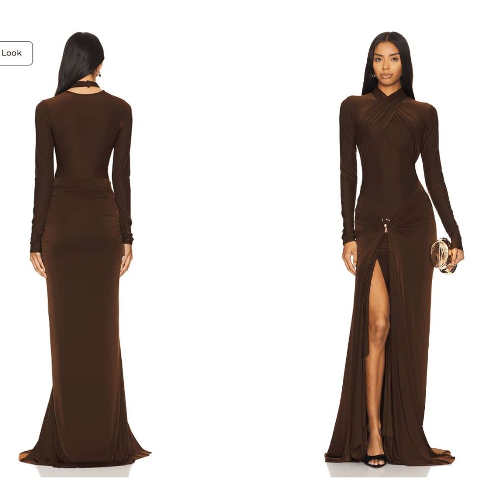 Deme by Gabriella June Gown IN Chocolate Brown SMALL $380
